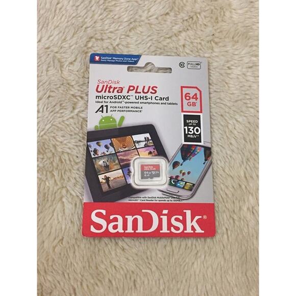 SanDisk Ultra Plus 64GB microSD Memory Card - Picture 1 of 1
